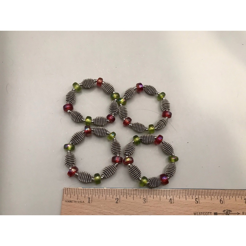 4 Beaded Napkin Rings